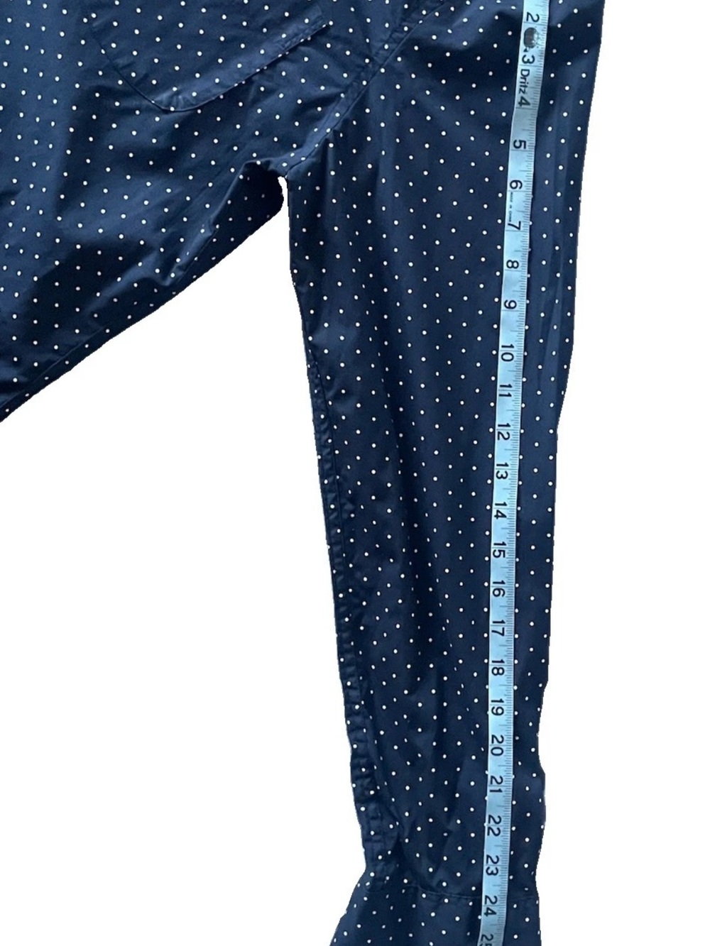 J. Crew Organic Cotton Large (L) Slim Fit Shirt - Dark Blue with Polka Dots - Picture 8 of 10